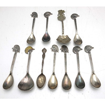 Group of New Guinea Souvenir Spoons and a Thai 800 Silver Sugar Spoon