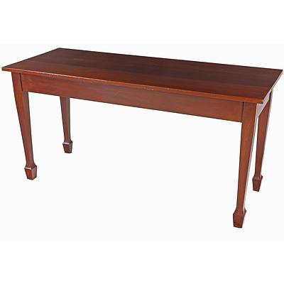 Large Jarrah Side Table with Tapered Legs and Spade Feet Circa 1920
