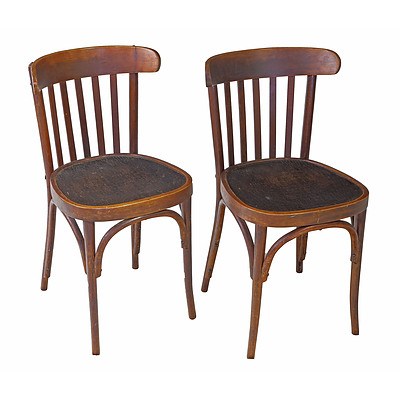 Four Antique European Bentwood Chairs, Early 20th Century