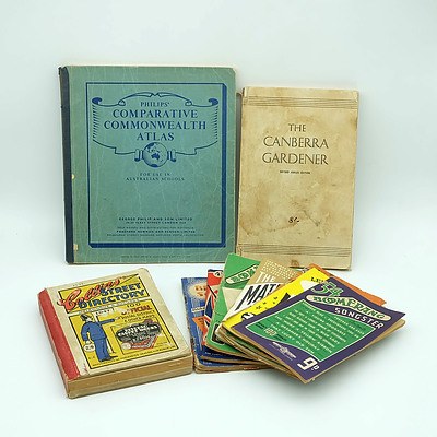 The Canberra Garderner 1951, The Collins Streets Directory 1947 and a Group of Vintage Songster Booklets