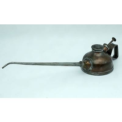 Antique Hand Soldered Tin Copper Oil Spout