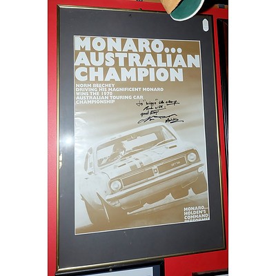 Monaro Australian Championship Poster Signed By Norm Beechey