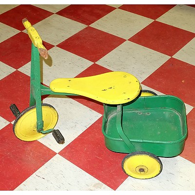 Vintage Yellow and Green Childs Tricycle