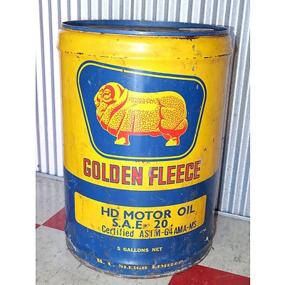Vintage Golden Fleece 5 Gallon Oil Drum
