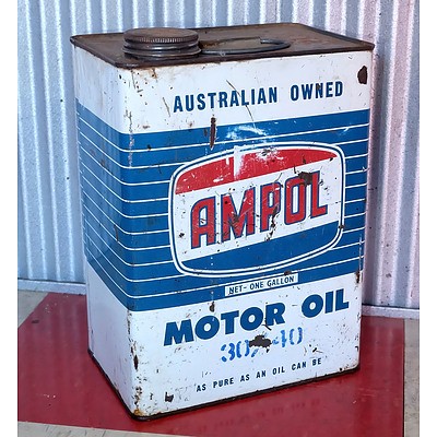 Vintage Ampol 1 Gallon Motor Oil Drum