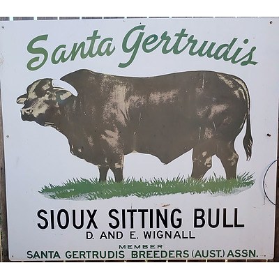 Large Santa Gertrudies Sioux Sitting Bull Sign