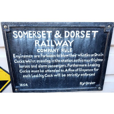Great Northern Railway, Summerset and Dorset Railway Cast Iron Signs