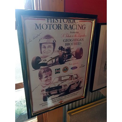 Holden Evolution of Horse Power 60s and 70s Frame Poster and Geoghegan Brothers Historic Motor Racing Poster