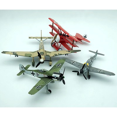 Group of Four Model Planes Including The Red Barron