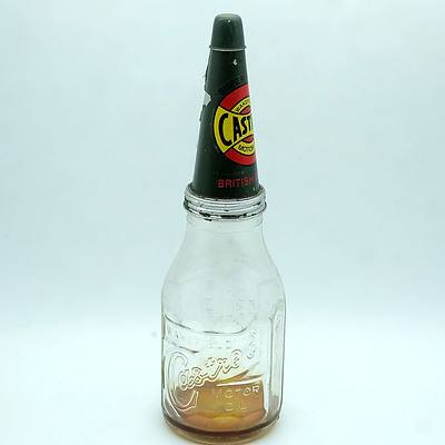 Castrol 1 Imperial Quart Tin Top Oil Glass Bottle