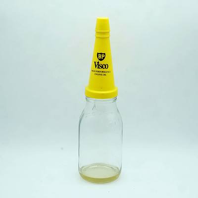 BP 1 Imperial Quart Plastic Top Oil Glass Bottle