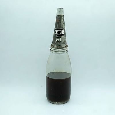 Ampol 1 Imperial Quart Tin Top Oil Bottle