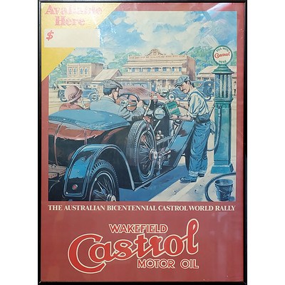 Framed Australian Bicentennial Castrol World Rally Poster
