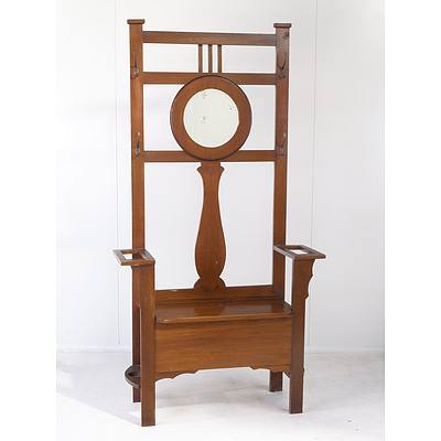 Antique Arts and Crafts Style Maple Hallstand, Early 20th Century