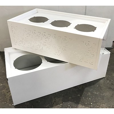 White 3 Pot Indoor Planter Boxes