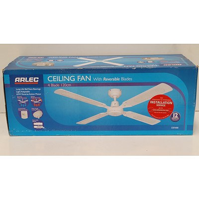 Arlec Four Blade 120cm Ceiling Fans - Lot of Two - Brand New