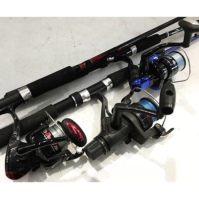 Three Fishing Rods with Reels