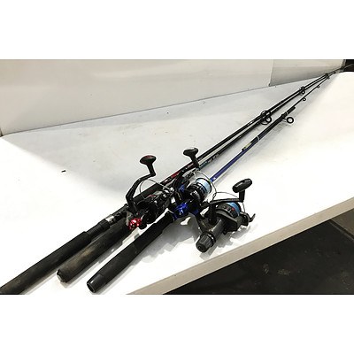 Three Fishing Rods with Reels