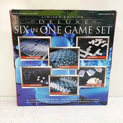 Six in One Game Set - Chess, Dominoes, Cards and More