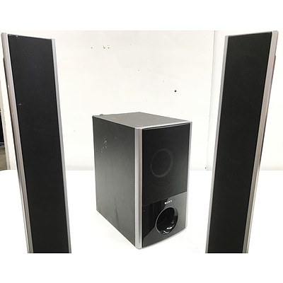 Sony Subwoofer and 2 Tower Speakers