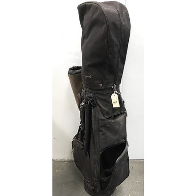 Black Golf Bag with 16 Clubs & Accessories