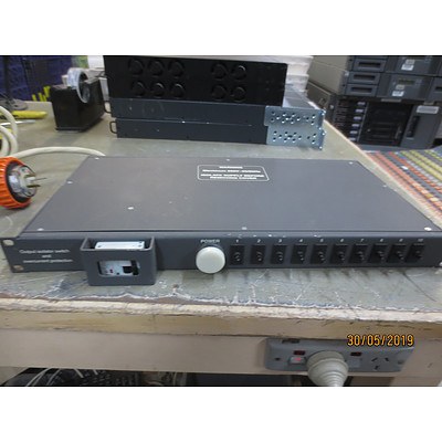 Tandberg TV -1U IEC320 10 WAY FLT Output Isolator Switch & Overcurrent Protection