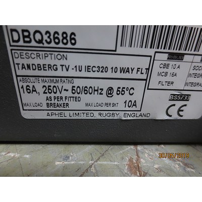 Tandberg TV -1U IEC320 10 WAY FLT Output Isolator Switch & Overcurrent Protection