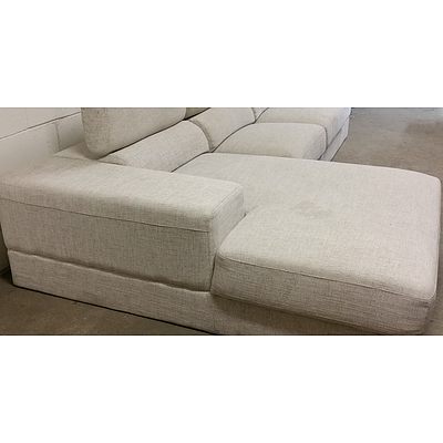 Contemporary Three Seater Chaise Lounge