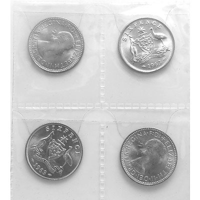 Australia Silver Six Pences 1963 (x4)