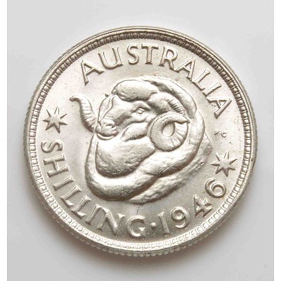 Australia Silver George VI Shilling 1946 Melbourne Mint