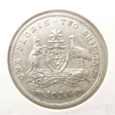 Australia George V Silver Florin 1936