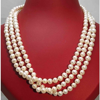 Extra Long Cultured Pearl Necklace