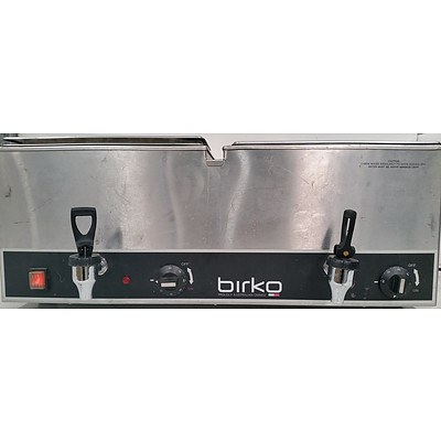 Birko Bench Top Double Pan Bain Marie With Drain Taps