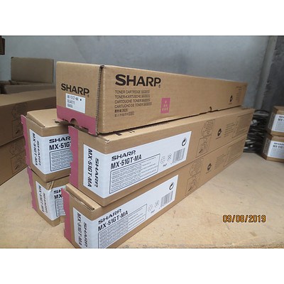 Sharp MX-51GT-MA Magenta Toner Cartridge - Lot of 5 RRP $700+