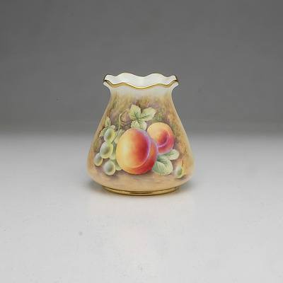 Platt Hand Painted Fruit Royal Worcester Vase with Peaches and Grapes, G957