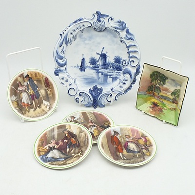 Royal Doulton Bon Bon Dish, Delft Faience Plate and Staffs Teaset Company "Cries of London" Cake Plates