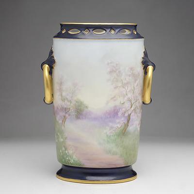 M Billington Hand Painted French B&C Limoges Mantle Vase, The Judgement of Paris After S.J. Solomon