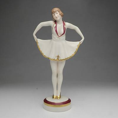 Royal Dux Bohemia Flapper Girl Figure, 2984
