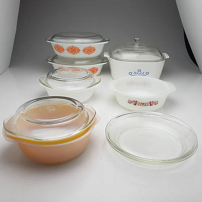 Group of Vintage Oven to Table Ware, Including Corning, Fire King and Crown