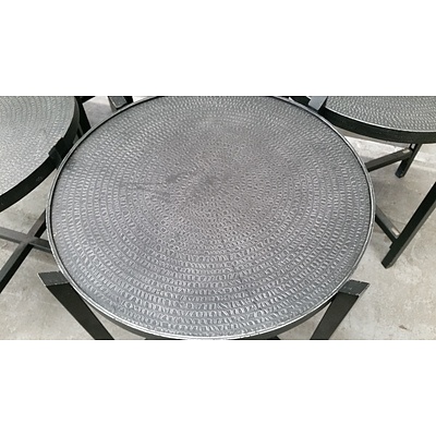 Round Cafe Coffee Tables - Lot of Five
