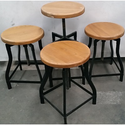 Round Cafe Stools - Lot of Four