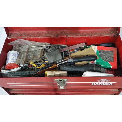 Rota Ranger Three Drawer Toolbox and Various Tools