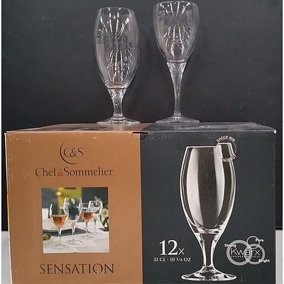 Chef and Sommelier Glass Beer and Wine Stemware - Lot of 60 - New