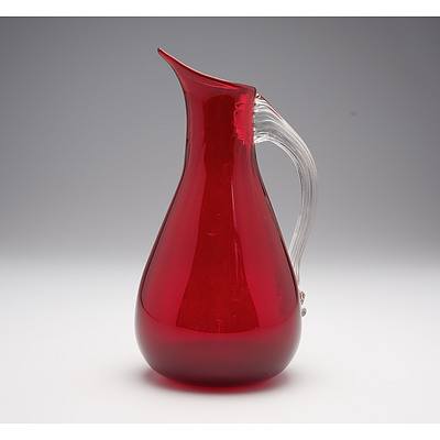 Whitefriars Ruby Red Glass Jug