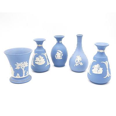 Five Wedgwood Jasperware Vases