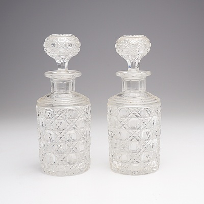 Two Victorian Cut Glass Port Decanters