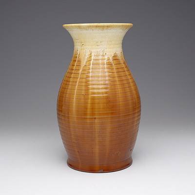 Tall Australian Pottery Remued Pottery Vase, Circa 1930s
