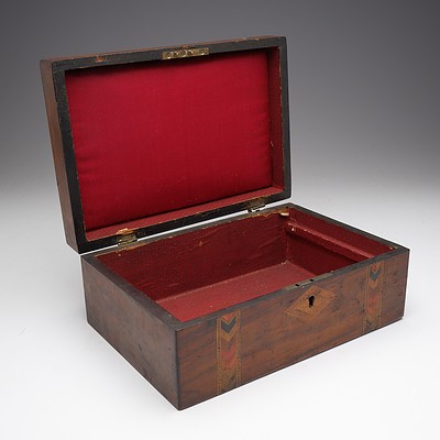 Late Victorian Walnut and Marquetry Box Circa 1880