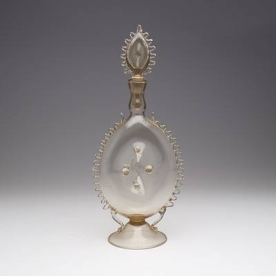 Venetian Lamp Blown Decanter Attributed to Salviati & Co, Early 20th Century