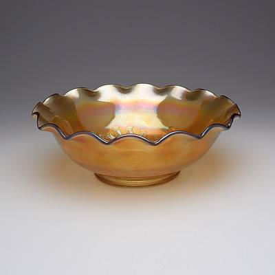  Australian Marigold Carnival Glass Swan Bowl Rd 4697